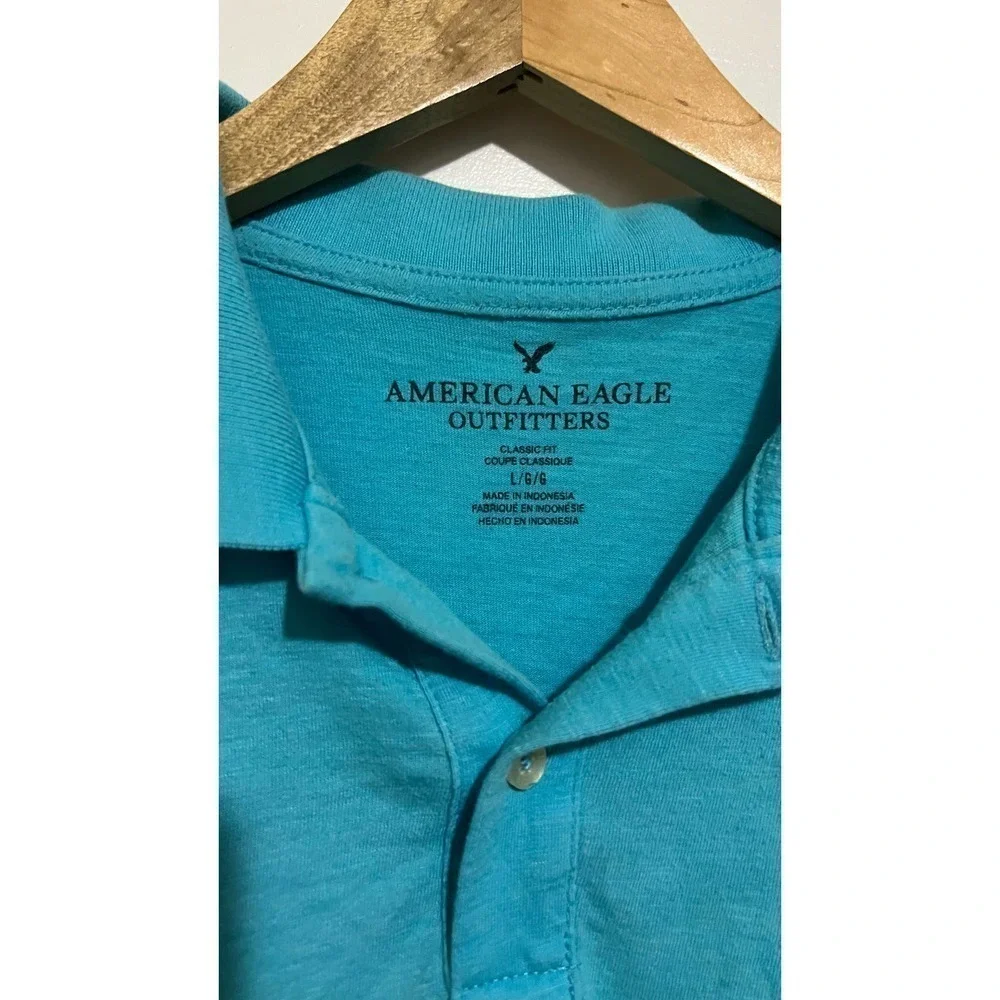 American eagle outfitters blue polo shirt L